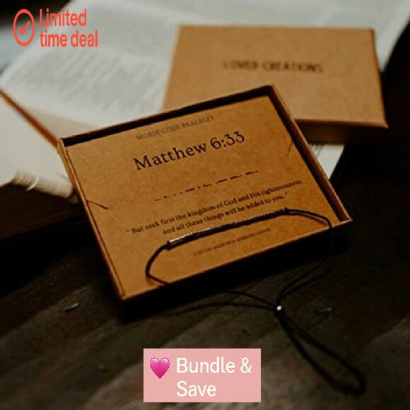 Sterling Silver Morse Code Bracelet, Adjustable Silk Cord, Inspirational Faith - Picture 6 of 7